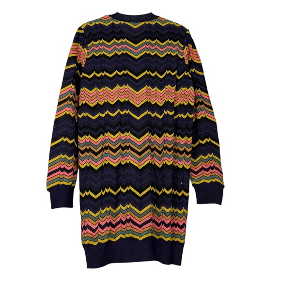 Missoni Cotton Wool Blend Striped Chevron Button Round Neck Cardigan - Picture 3 of 9